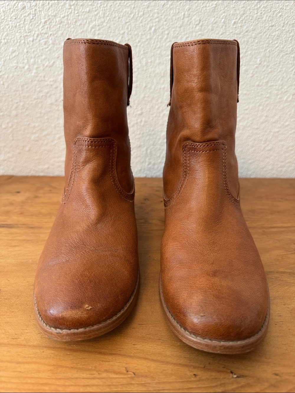 Classic Women's Leather Mid-Calf Boot in Cognac - Picture 2 of 10